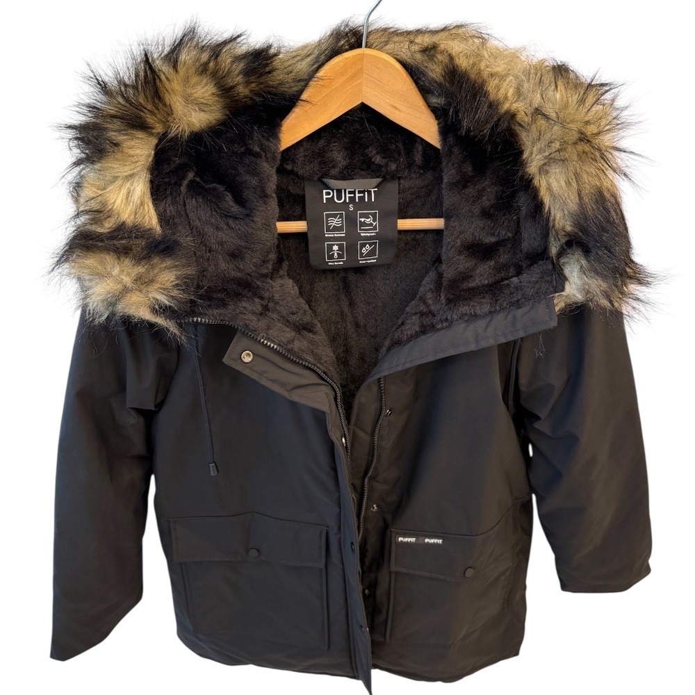 Faux Fur Mid-Length Hooded Parka With Large Pockets. NWT. - Picture 8 of 13